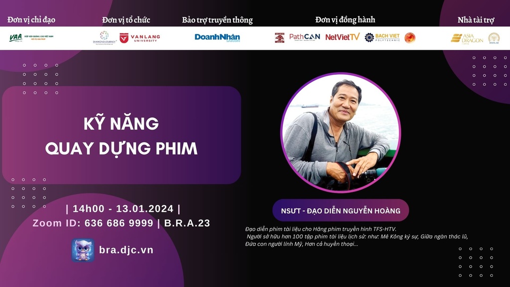 Kỹ thuật quay dựng phim chuỗi sự kiện đào tạo cho thí sinh tham dự giải thưởng Brand Review Award