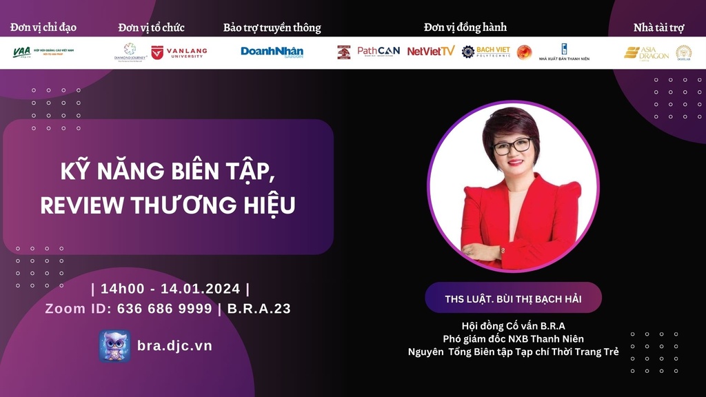 Kỹ năng biên tập, review thương hiệu chuỗi sự kiện đào tạo cho thí sinh tham dự giải thưởng Brand Review Award