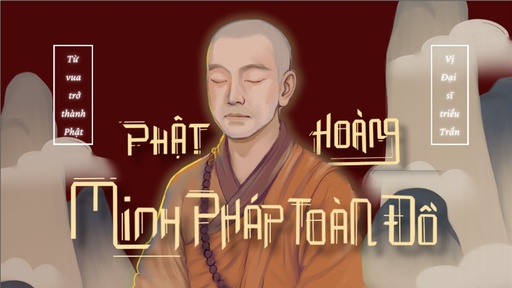 TRANH THÊU PHẬT HOÀNG TRẦN NHÂN TÔNG