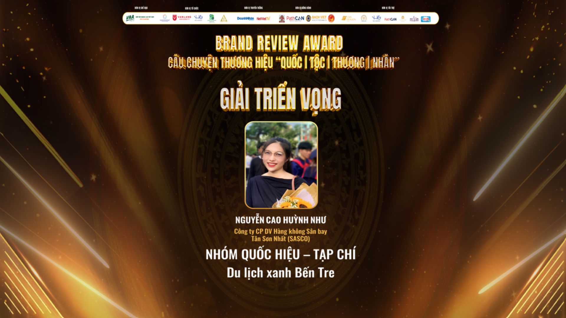 Giải Triển vọng Brand Review Award 2024 - Tạp chí Review Du lịch xanh Bến Tre