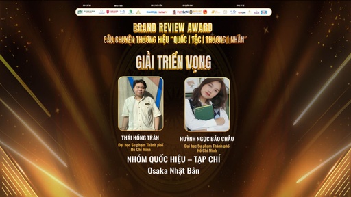 Giải Triển vọng Brand Review Award 2024 - Tạp chí Review Thành phố Osaka