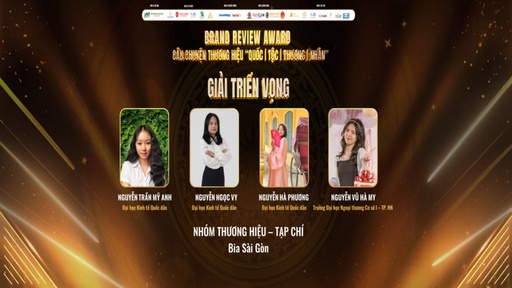Giải Triển vọng Brand Review Award 2024 - Tạp chí Review Thương hiệu Bia Sài Gòn